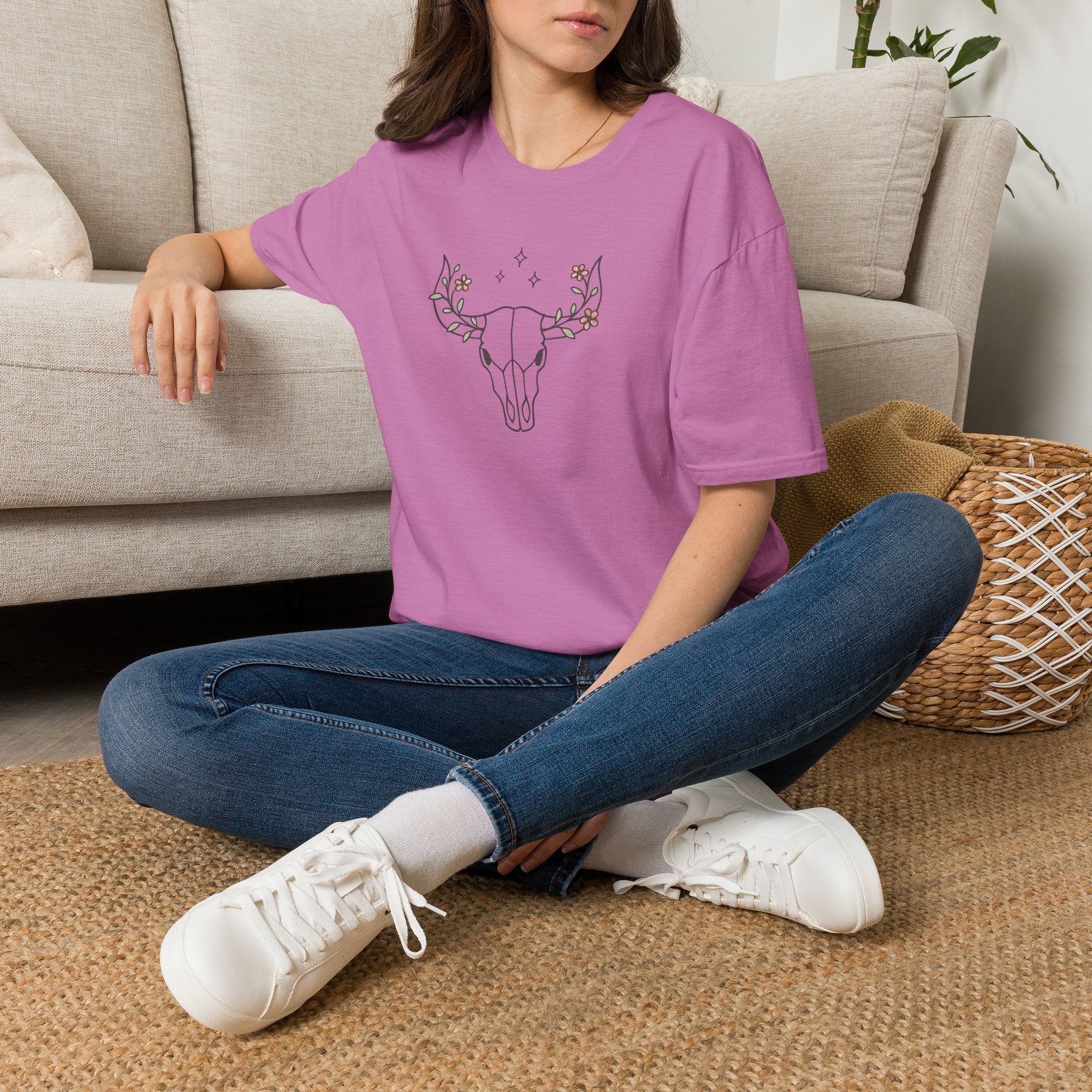 Floral deer skull T-Shirt