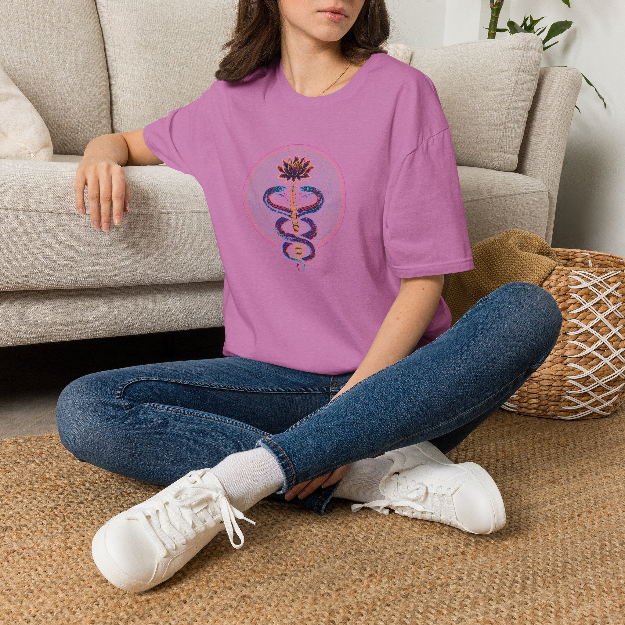 Serpents Around Lotus T-Shirt