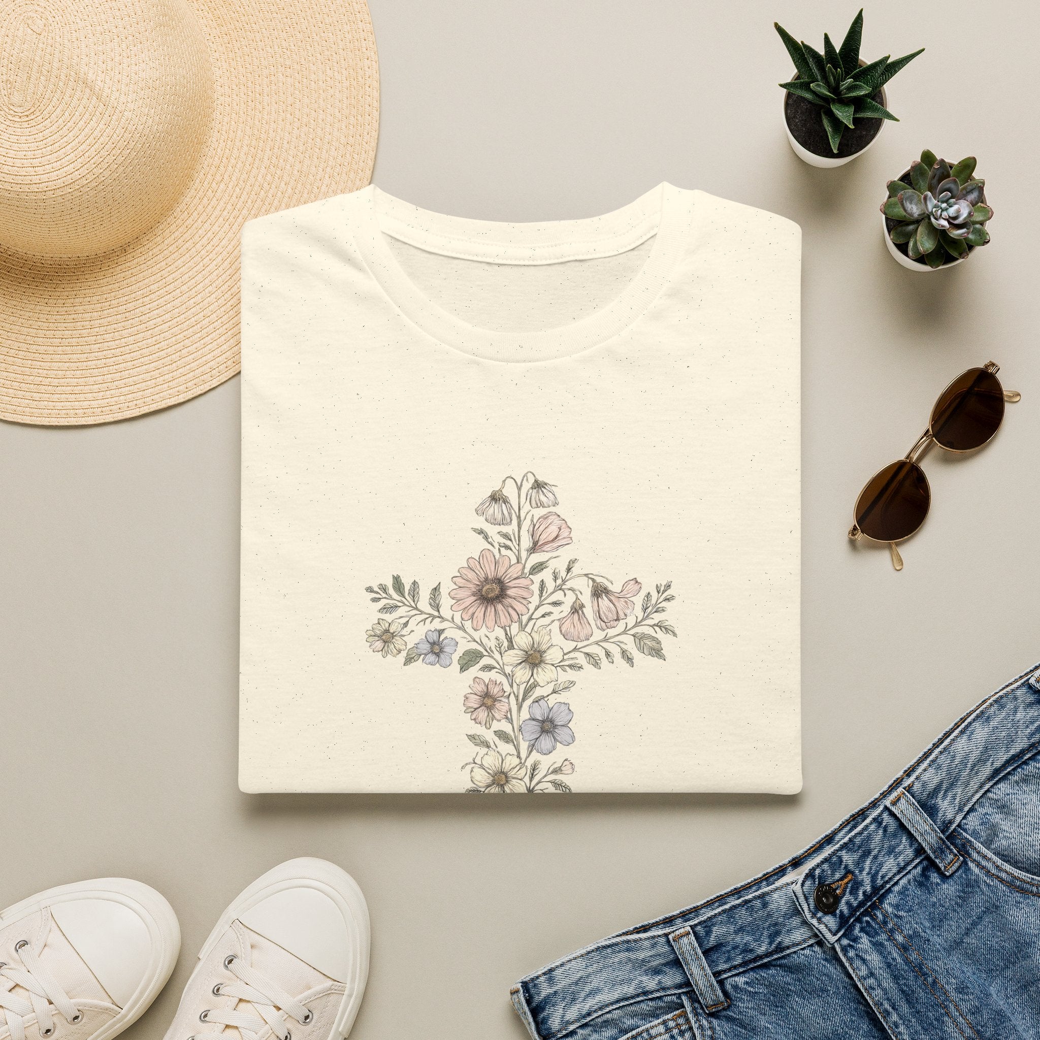 Floral cross bouquet T-Shirt