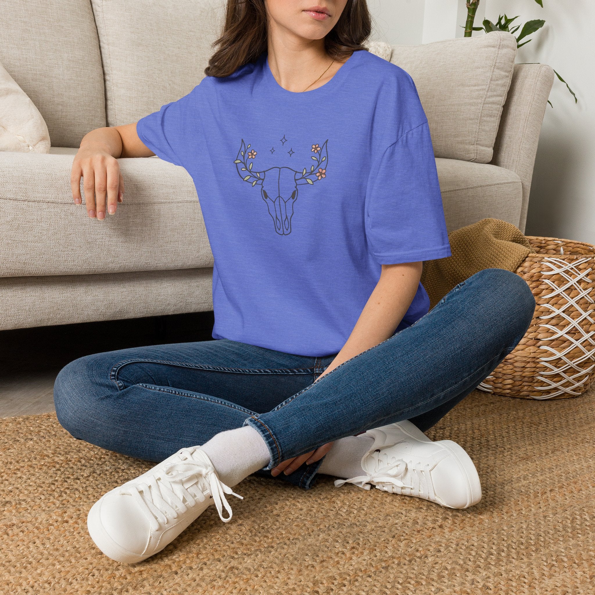 Floral deer skull T-Shirt