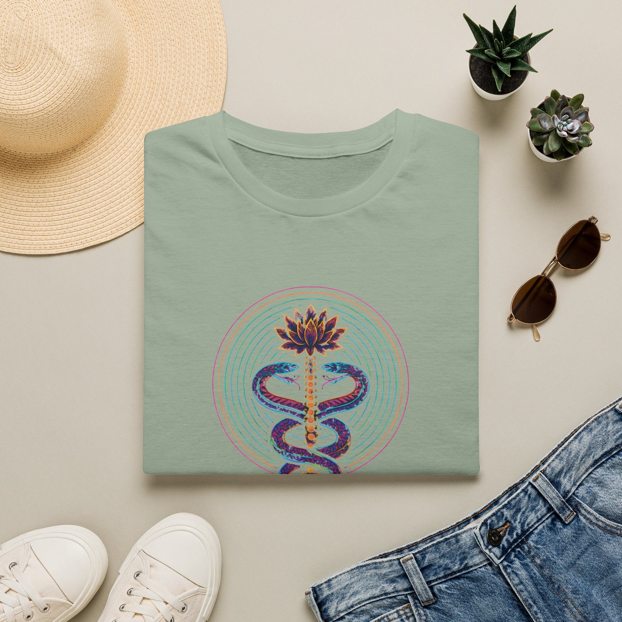 Serpents Around Lotus T-Shirt