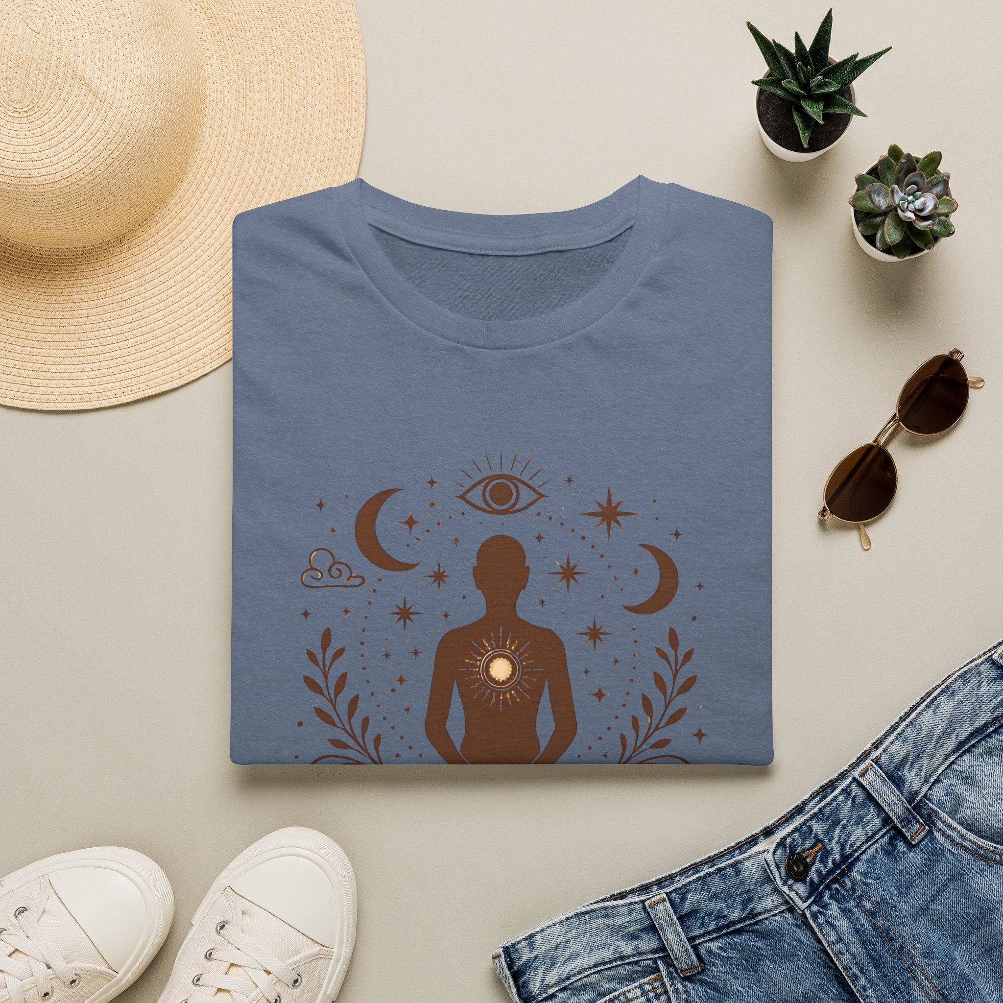 Meditative Cosmic Figure T-Shirt