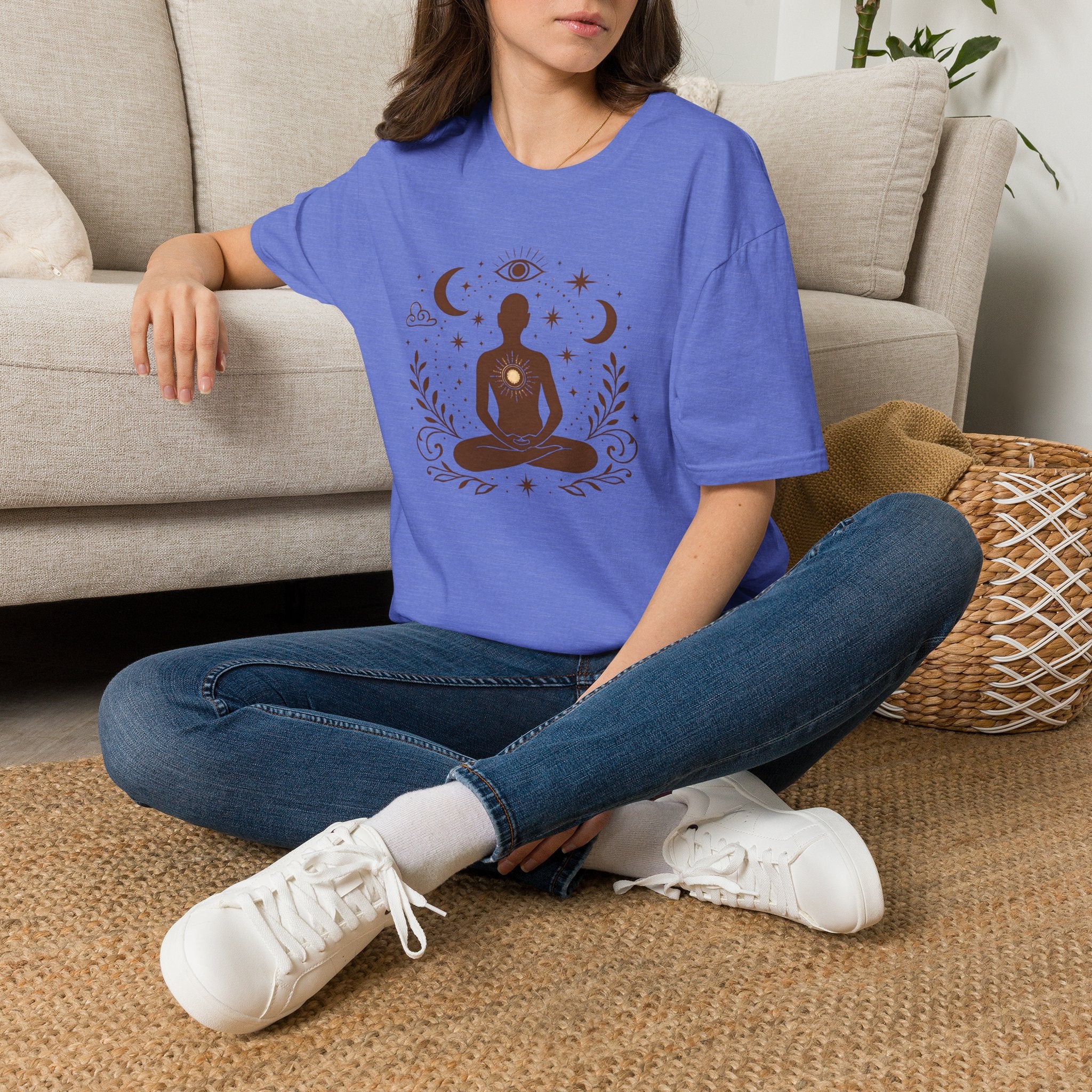 Meditative Cosmic Figure T-Shirt
