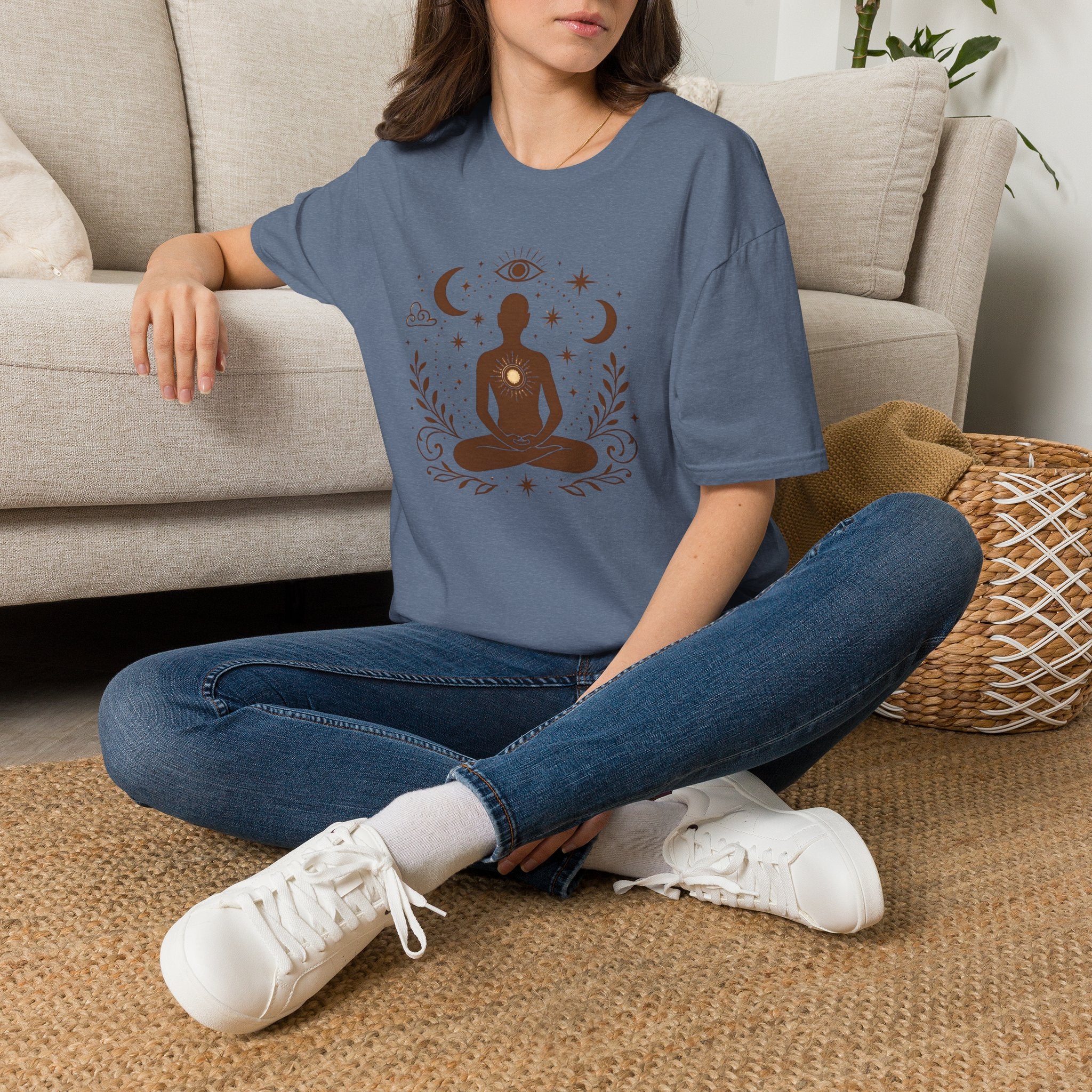 Meditative Cosmic Figure T-Shirt