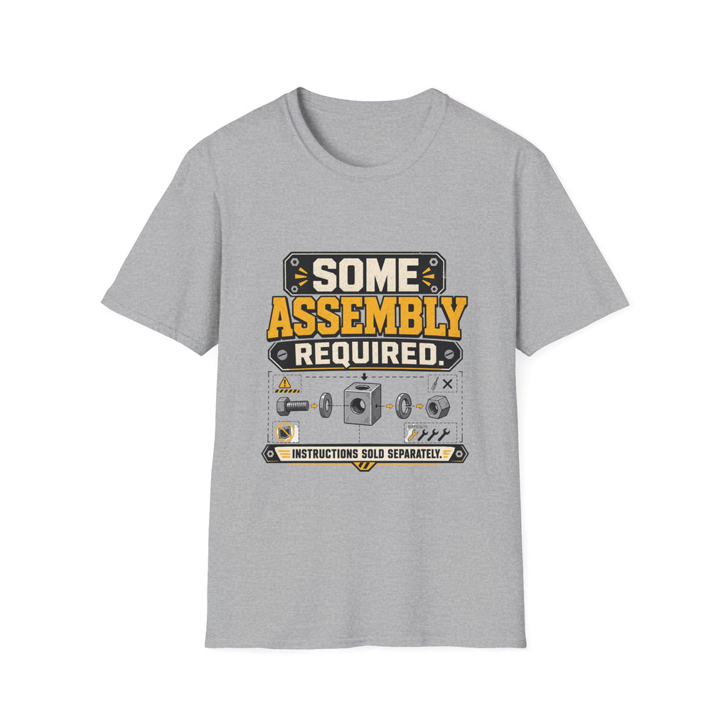Some Assembly Required T-Shirt — Retro Mechanic Wrench Design (Includes “Built With Love and Several Bad Words”)