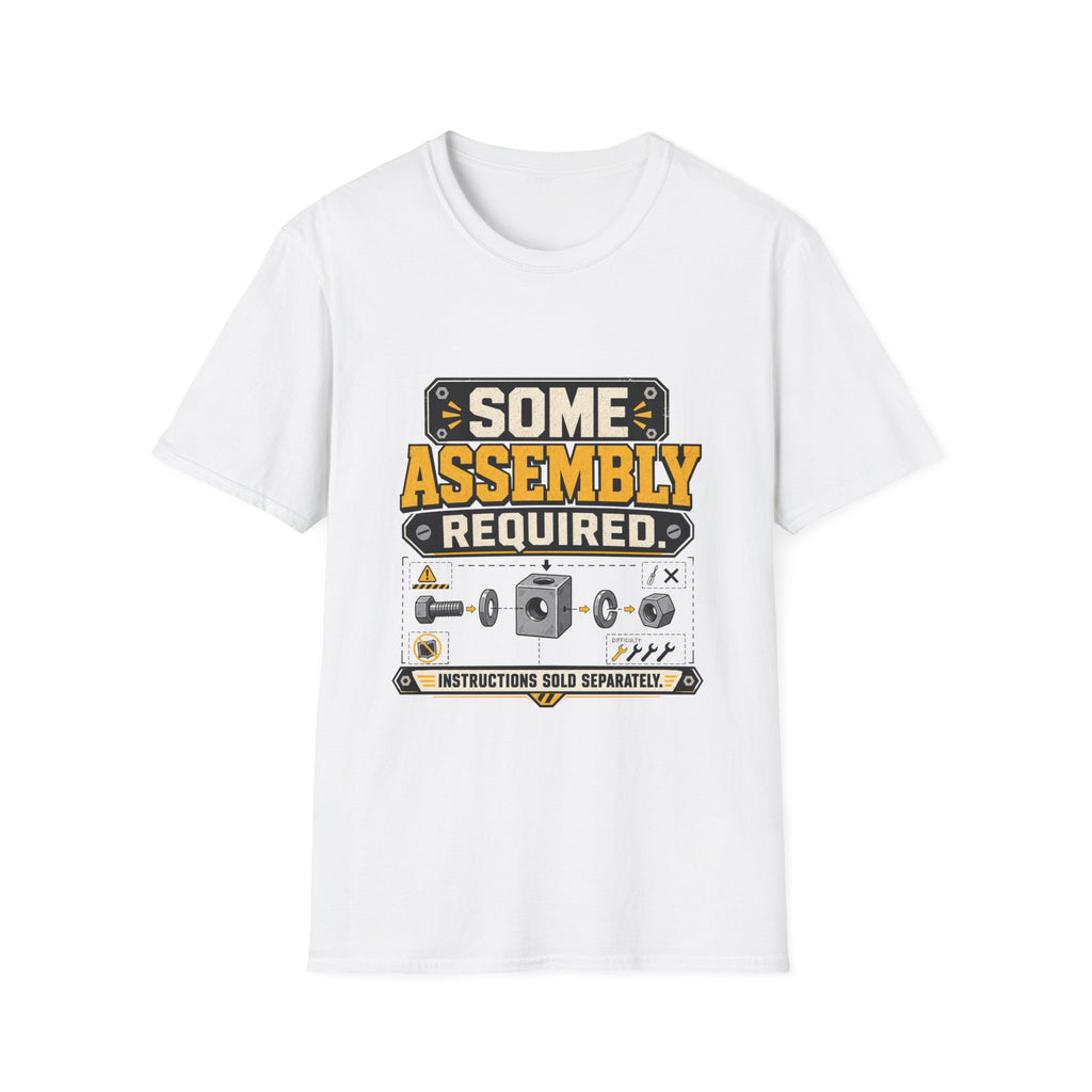 Some Assembly Required T-Shirt — Retro Mechanic Wrench Design (Includes “Built With Love and Several Bad Words”)