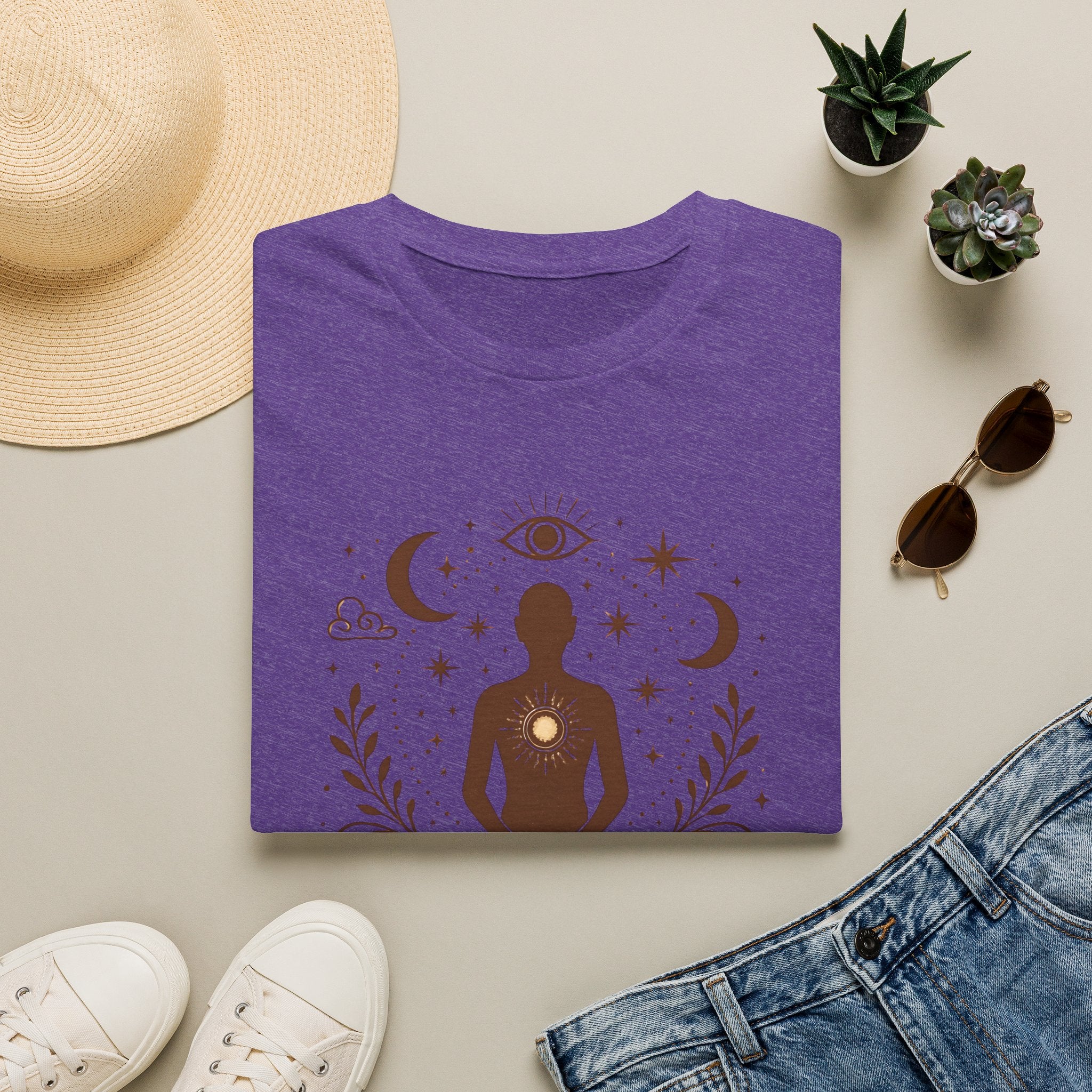 Meditative Cosmic Figure T-Shirt
