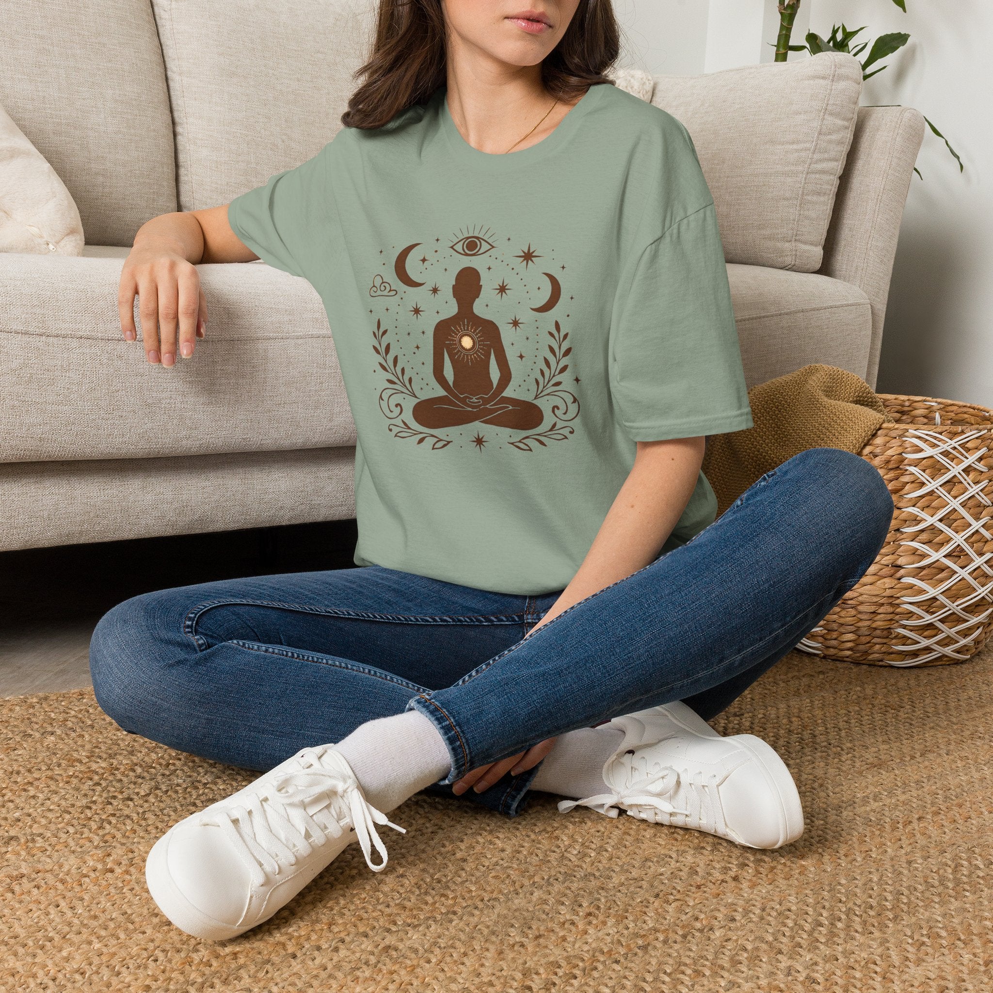 Meditative Cosmic Figure T-Shirt