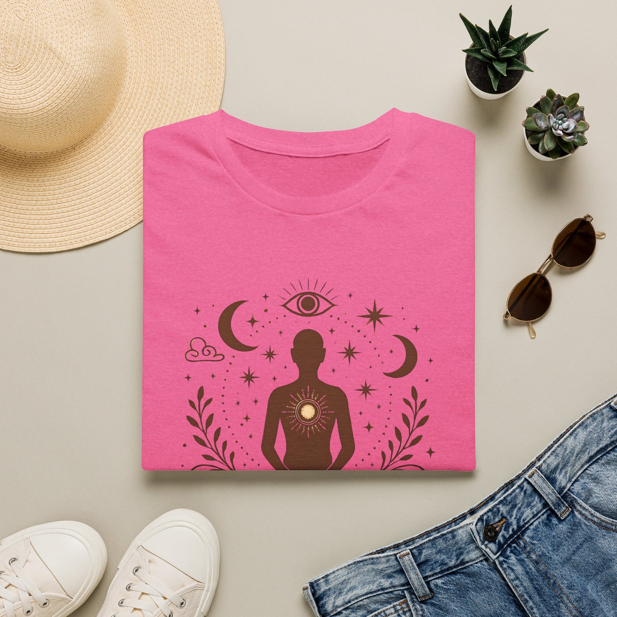 Meditative Cosmic Figure T-Shirt