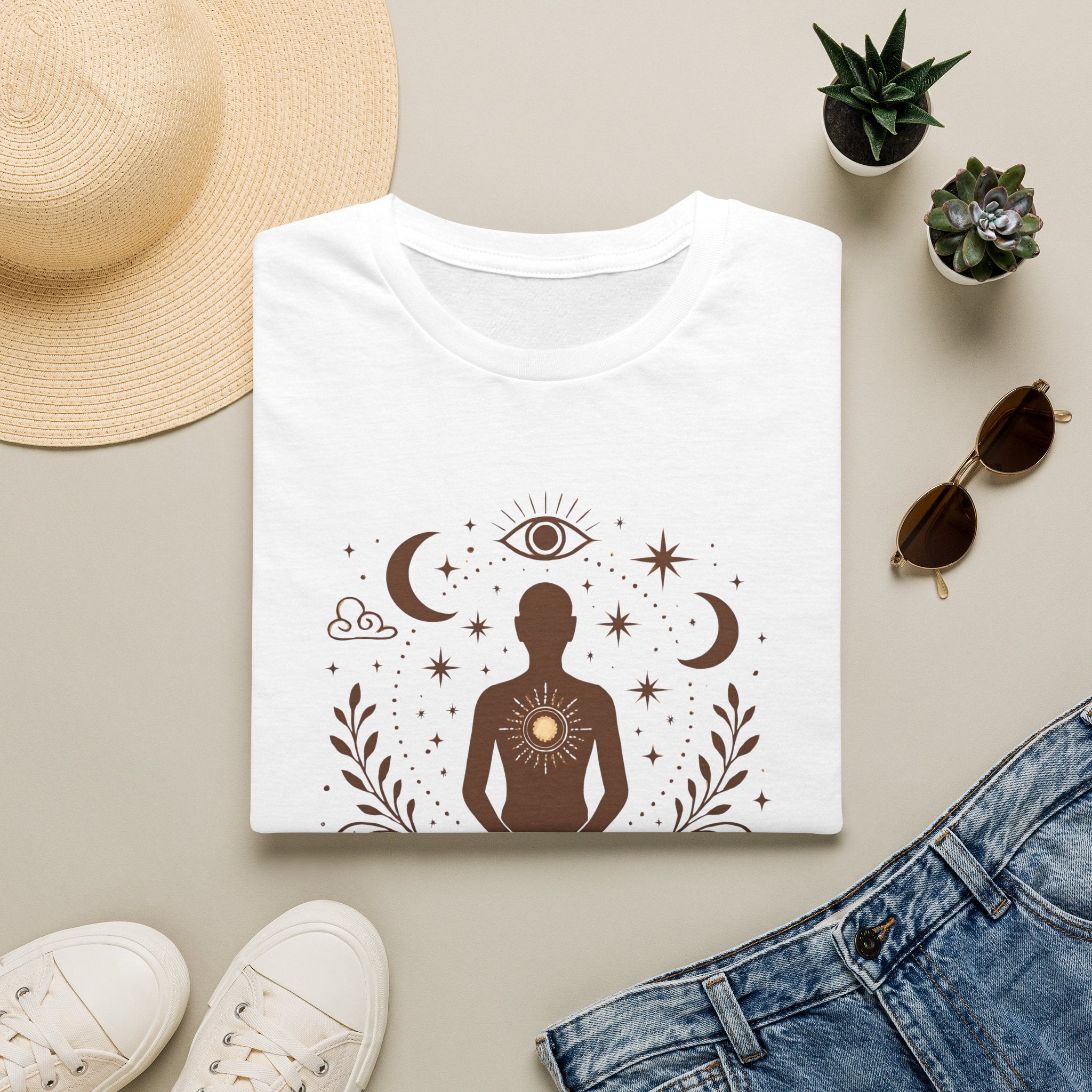 Meditative Cosmic Figure T-Shirt