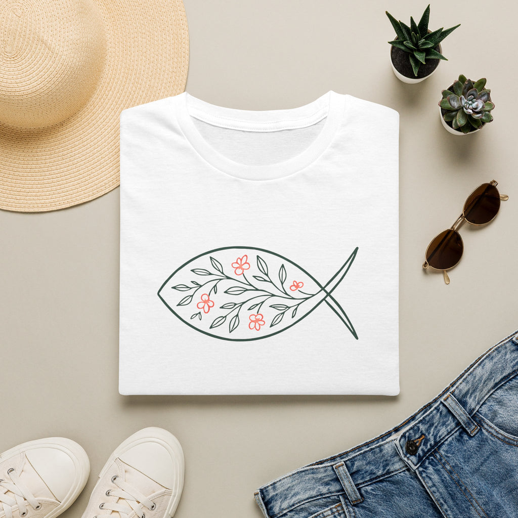 Floral Leaf Fish T-Shirt