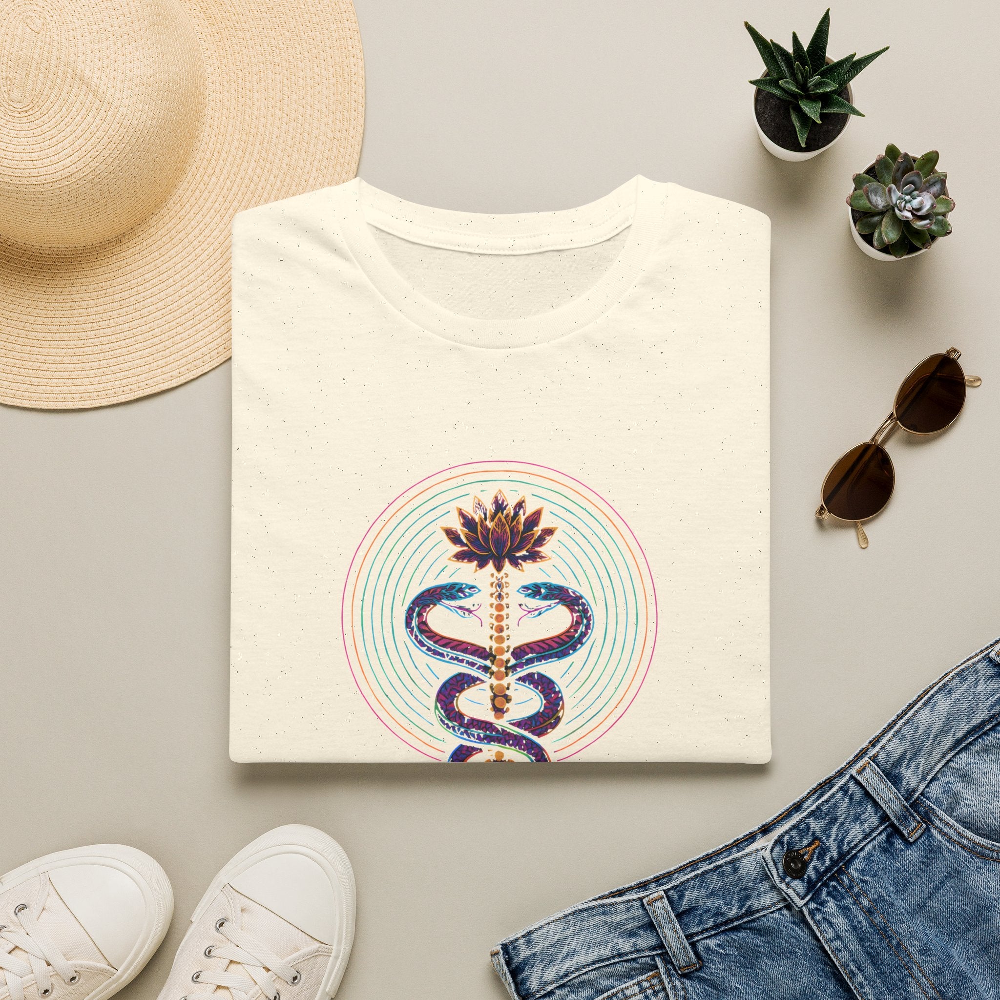 Serpents Around Lotus T-Shirt